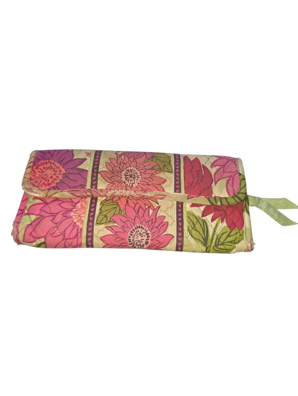 9/1/30. Vera Bradley Floral Fold-Over Wallet - Pink, Red & Green